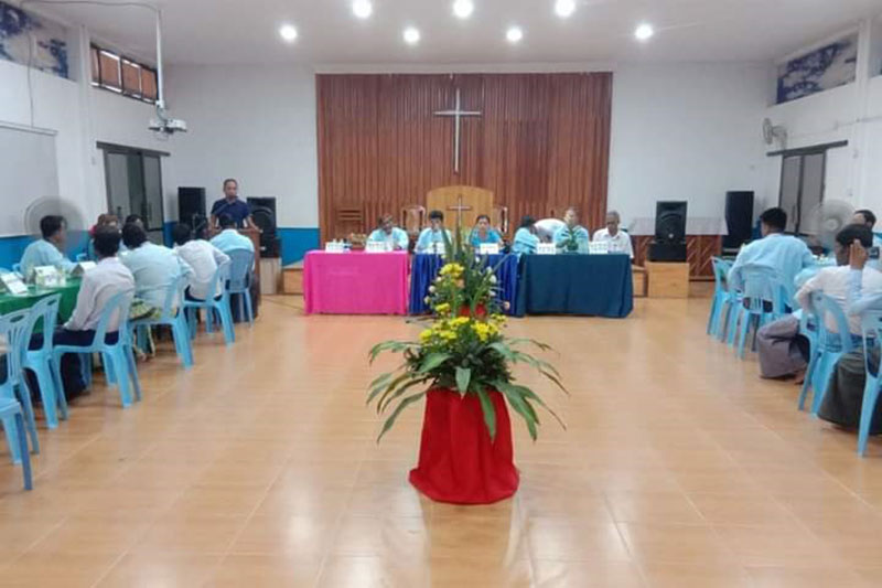 ပြည်ထောင်စုသမ္မတမြန်မာနိုင်ငံတော်၊ ဘာသာပေါင်းစုံချစ်ကြည်ညီညွတ်ရေးအဖွဲ့၊မှော်ဘီခရိုင် ၏ လပါတ်အစည်းအဝေး ၂ / ၂၀၂၄ ကို ၂၀၂၄ ခုနှစ် မတ် ၂၀  ရက်နေ့ နေ့လည် (၁း၀၀)နာရီအချိန်တွင် သာယာကုန်းကျေးရွာ ခရစ်ယာန်ဘုရားကျောင်း အစည်းအဝေးခမ်းမဆောင်အတွင်း၌ ကျင်းပပြုလုပ်
