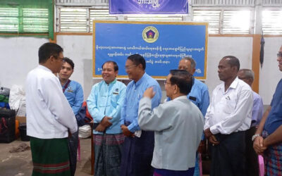ပြည်ထောင်စုသမ္မတမြန်မာနိုင်ငံ ဘာသာပေါင်းစုံချစ်ကြည်ညီညွတ်ရေးအဖွဲ့၊ကရင်ပြည်နယ်ဥက္ကဌ ဦးမြစိုးနှင့် အလုပ်အမှုဆောင်အဖွဲ့ဝင်များသည် ၂၀၂၄ ခုနှစ် သြဂုတ်လ ၆ ရက်၊ညနေ(၄း၀၀)နာရီအချိန် တွင် ဘားအံမြို့ မိုးလုံလေလုံအားကစားခန်းမ၌ ကျင်းပေသာ ကရင်ပြည်နယ် ရေဘေးသင့်ပြည်သူများအတွက် အလှူငွေပေးအပ်ခြင်းအခမ်းအနားသို့ တက်ရောက်
