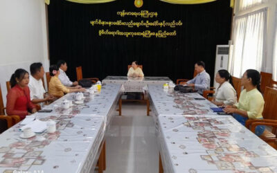 ပြည်ထောင်စုသမ္မတမြန်မာနိုင်ငံတော် ဘာသာပေါင်းစုံချစ်ကြည်ညီညွတ်ရေးအဖွဲ့ (ဗဟို)ဥက္ကဋ္ဌ ဦးဝဏ္ဏ၊နေပြည်တော်ကောင်စီနယ်မြေ ဥက္ကဋ္ဌ ဦးမျိုးအောင်တို့သည်ကျန်းမာရေးဝန်ကြီးဌာန ၊မျက်စိ၊နား၊နှာခေါင်းလည်းချောင်း၊ဦးခေါင်းနှင့်လည်ပင်း ခွဲစိတ်ရောဂါ အထူးကုဆေးရုံကြီး(နေပြည်တော်) မှ ဆေးရုံအုပ်ကြီးဒေါက်တာဒေါ်သက်သက်စိန်ဦးစီး သော တာဝန်ရှိသူများ နှင့် ဆေးရုံအစည်းအဝေးခန်းမ တွင် တွေ့ဆုံ