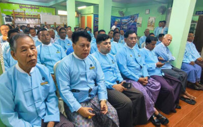 ပြည်ထောင်စုသမ္မတမြန်မာနိုင်ငံတော် ဘာသာပေါင်းစုံချစ်ကြည်ညီညွတ်ရေးအဖွဲ့ ရန်ကုန်တိုင်းဒေသကြီး (ဥက္ကဋ္ဌ) ဦးဘုန်းမြင့်နှင့် ရန်ကုန်တိုင်း အလုပ်အမှုဆောင်များ၊ ခရိုင်/မြို့နယ်ဥက္ကဋ္ဌများ တွေ့ဆုံမိတ်ဆက်ပွဲအခမ်းအနားကျင်းပ